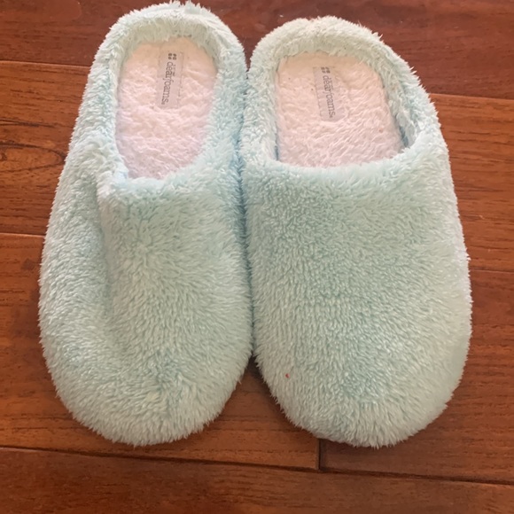 Dearfoams Signature Blue Chenille memory foam Women’s Slipper Bundle Size 9/10 - Picture 9 of 15